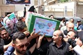 تشییع پیکر شهید حسین قنبری در پاکدشت خاکسپاری در خلخال
