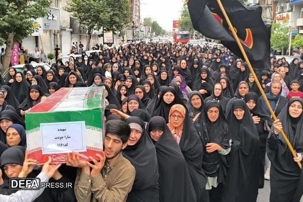 تشییع پیکر ۲ شهید مظلوم تجاوز صهیونیست‌ها در قائمشهر