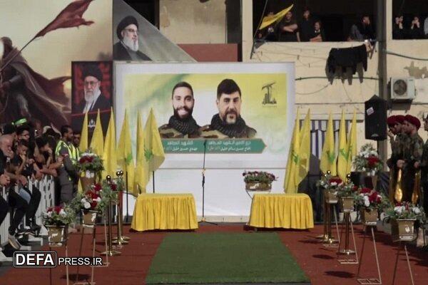 تشییع باشکوه پیکر محافظ شخصی شهید سید حسن نصرالله+ فیلم