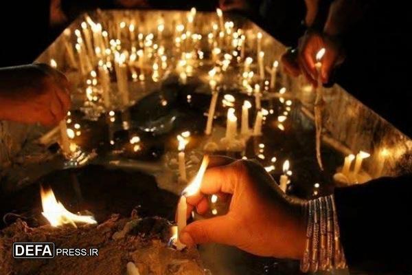 سوگ شمع ها برای عزای حسین(ع) در مراسم هفت منبر