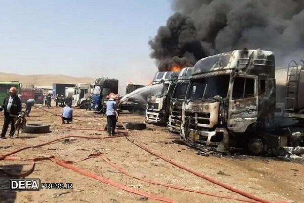 آتش‌سوزی و انفجار در پارکینگ ماشین سنگین سنندج به دلیل انباشت بشکه‌های روغن سوخته و مواد نفتی بوده است