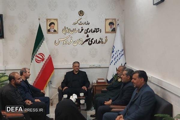 دیدار مدیرکل حفظ آثار و نشر ارزش‌های دفاع مقدس و مقاومت استان خراسان جنوبی با فرماندار فردوس