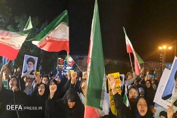 خروج شبانه گرگانی ها علیه آمریکا و صهیونیسم