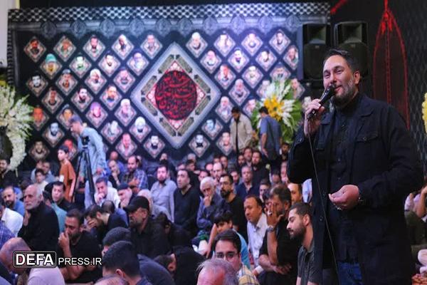 وداع باشکوه با پیکر پاک شهید مدافع وطن حمیدرضا ادیبی در هیئت انصار الامام(ره) کرج