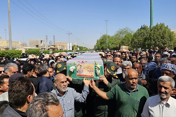 پیکر شهید تجاوز نظامی رژیم صهیونیستی در آبادان خاکسپاری شد