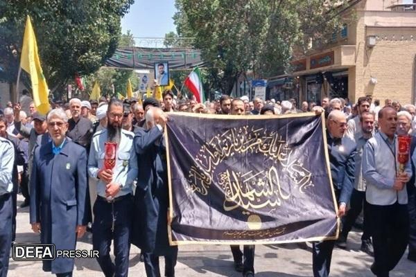 تشییع باشکوه شهدای جنایات صهیونیستی در شهر ری