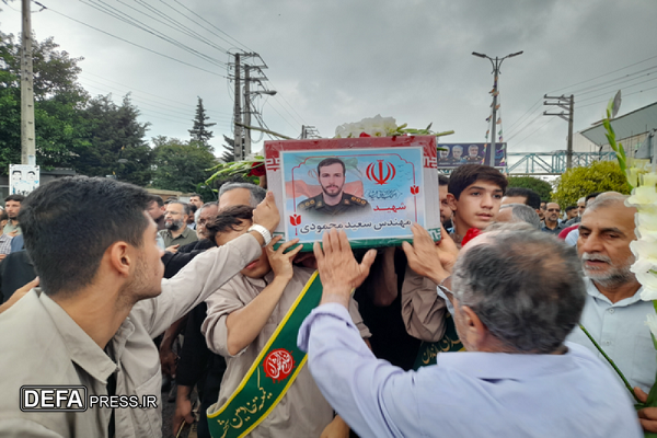 تشییع پیکر شهید «سعید محمودی» در محمودآباد