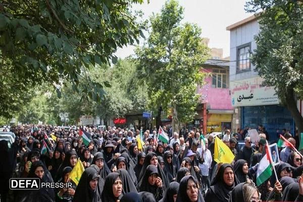 برگزاری مراسم تشییع شهید محمد محمدی زرین چغا در خرم اباد+ عکس