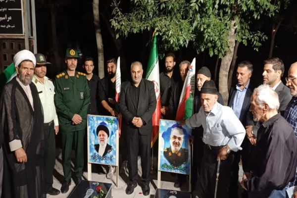 سنگ مزار یادبود شهیدان رییسی و سلامی در گلپایگان رونمایی شد