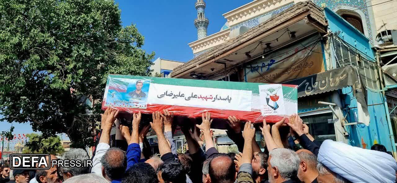 خاکسپاری پیکر‌های مطهر دو پاسدار شهید حملات رژیم صهیونیستی در حرم حضرت معصومه (س)
