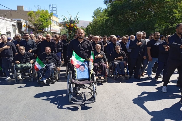 تشییع پیکر جانباز دوران دفاع‌مقدس، «جمشید صادقی» در خلخال