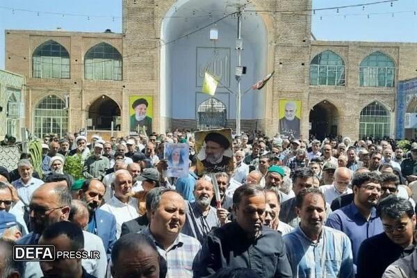 تشییع پیکر زوج شهید حملات رژیم صهیونیستی در دیار سربداران+ تصاویر