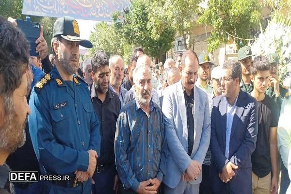 برگزاری مراسم تشییع و بدرقه پیکر شهید «علی کاکاوند» در بهار + تصاویر