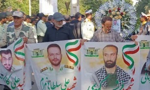 برگزاری مراسم تشییع پیکرهای مطهر سه شهید مدافع وطن در شهرستان بهار + تصاویر