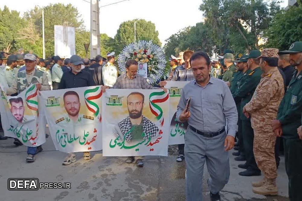 برگزاری مراسم تشییع پیکرهای مطهر سه شهید مدافع وطن حادثه تروریستی در شهرستان بهار