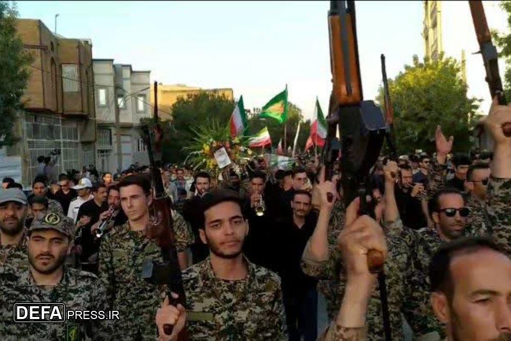 برگزاری مراسم تشییع پیکرهای مطهر سه شهید مدافع وطن حادثه تروریستی در شهرستان بهار
