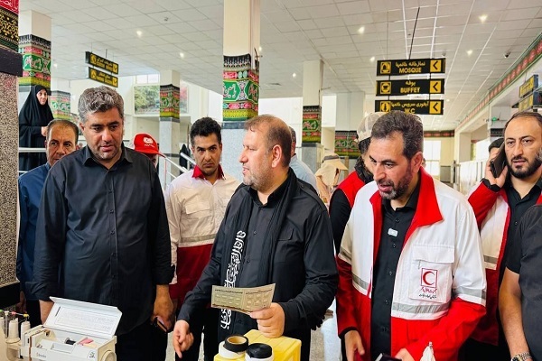 بازدید میدانی دبیرکل جمعیت هلال احمر از خدمات رسانی به زوار اربعین در مرز خسروی
