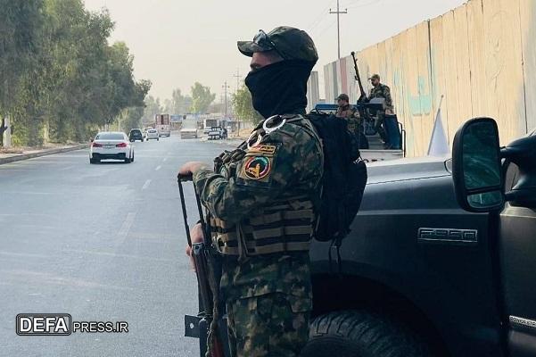 استقرار نیروهای الحشد الشعبی در جاده اربیل به کرکوک