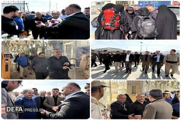آیین بدرقه نخستین کاروان زائران اربعین از مرز باشماق مریوان برگزار شد