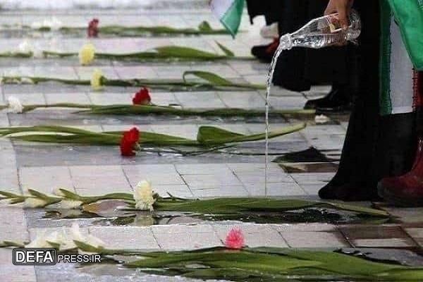 برگزاری آئین گلاب‌شویی گلزار شهدای ملامجدالدین ساری با حضور اصحاب رسانه استان مازندران