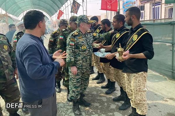 بازدید امیر قربانی از خدمات مواکب ارتش در مرز شلمچه