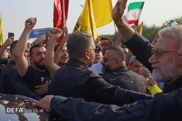 استقبال پرشور لبنانی‌ها از ورود «لاریجانی» به بیروت+ فیلم