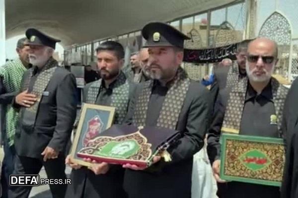 تجلیل خادمان بارگاه منور رضوی از ۲ هزار موکب عراقی در مسیر پیاده‌روی اربعین