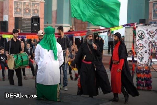 نمایش خیابانی و تعزیه‌خوانی شام اربعین در یادمان شهدای گمنام قزوین اجرا شد