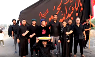 فیلم/ پویش موشک ایرانی در پیاده‌روی جاماندگان اربعین بندر دیّر