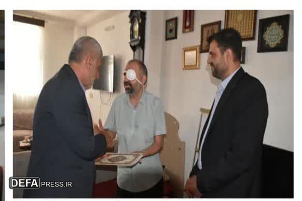 دیدار مسئولان ساوجبلاغ و گلسار با پاسدار جانباز صفاخیل
