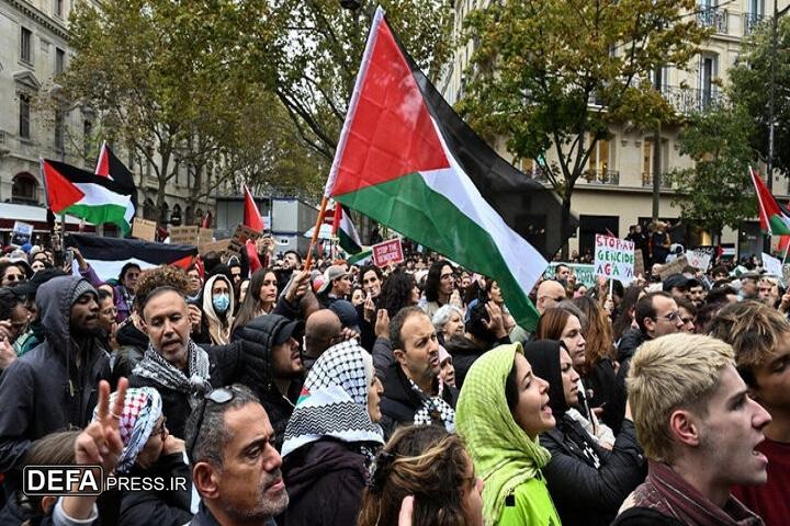 تظاهرات گسترده حامیان فلسطین در پاریس