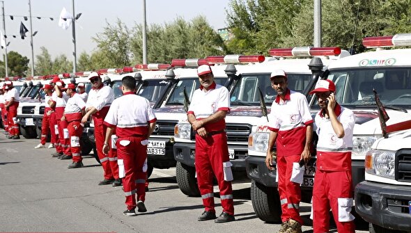 فیلم/ آیین بدرقه کاروان امداد و نجات اربعین حسینی