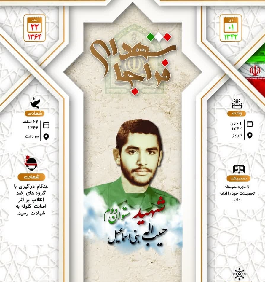 اینفوگرافی/ شهید ستوان دوم «حبیب‌ اله بنی اسماعیل»