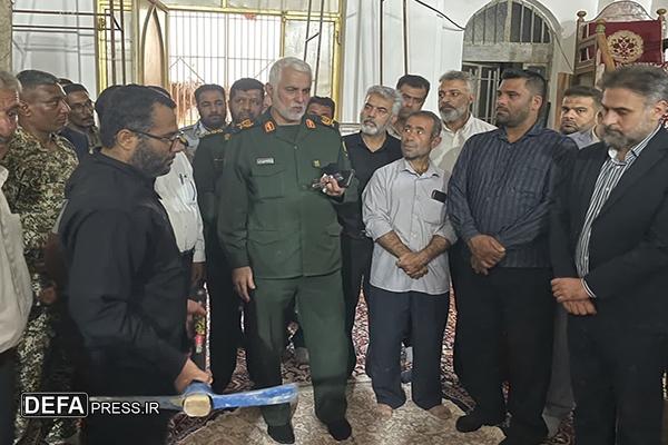 برگزاری آئین جانمایی ساخت یادمان شهید گمنام در روستای منیوحی آبادان