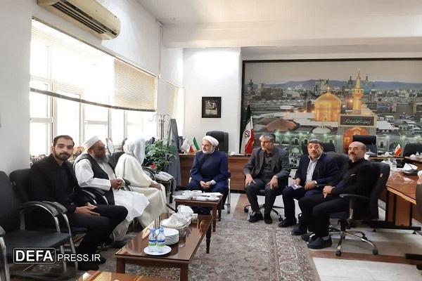 دیدار امام جمعه اهل سنت خلیل‌آباد خواف با معاون فرهنگی اجتماعی و زیارت استانداری خراسان رضوی