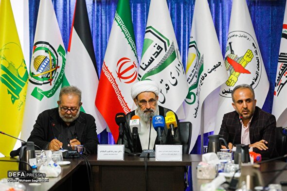 نشست خبری دبیرکل جمعیت دفاع از مردم فلسطین