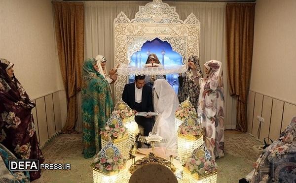 پیوند آسمانی ۲۱۰ زوج جوان همزمان با هفته وحدت در حرم حضرت معصومه (س)