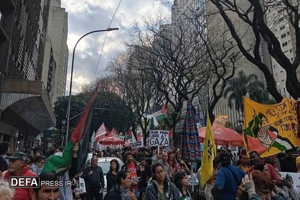 برگزاری تظاهرات گسترده در برزیل در حمایت از کاروان «صمود»