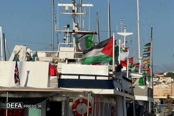 حرکت ناوگان «صمود» از جنوب ایتالیا به سمت نوار غزه