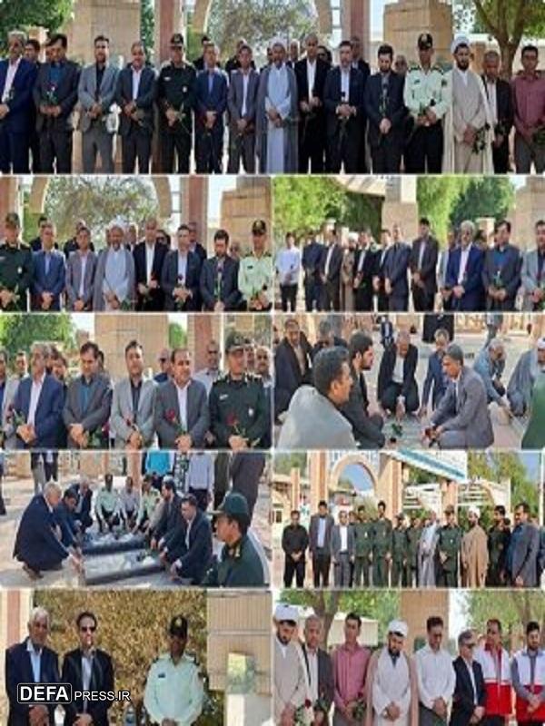 قبور شهدای عنبرآباد کرمان گلباران شد