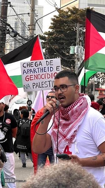 تظاهرات گسترده مقابل کنسولگری آمریکا در سائوپائولو - برزیل