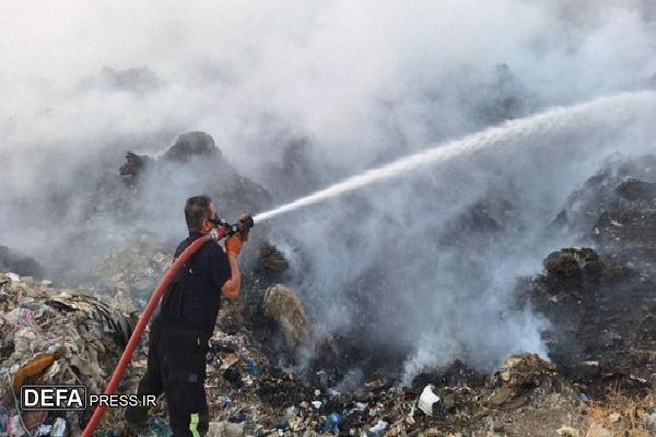 سایت زباله مریوان دچار آتش‌سوزی گسترده شد