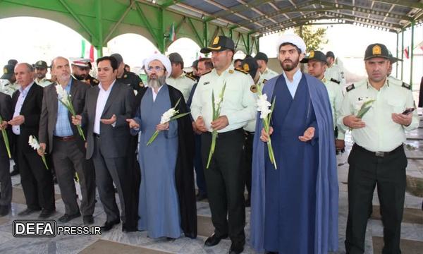 آیین غبارروبی و عطرافشانی مزار شهدا در نظرآباد به مناسبت هفته فراجا برگزار شد