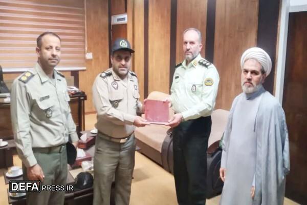 دیدار سرهنگ ستاد بهاری فر با فرمانده انتظامی شهرستان قزوین به مناسبت هفته نیروی انتظامی