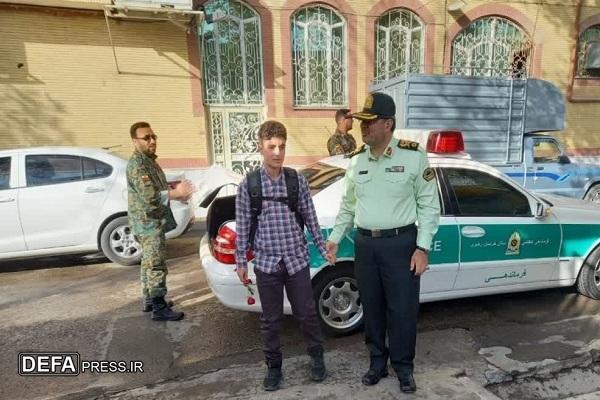 بدرقه فرزند شهید خموشی تا مدرسه توسط فرمانده انتظامی خراسان رضوی