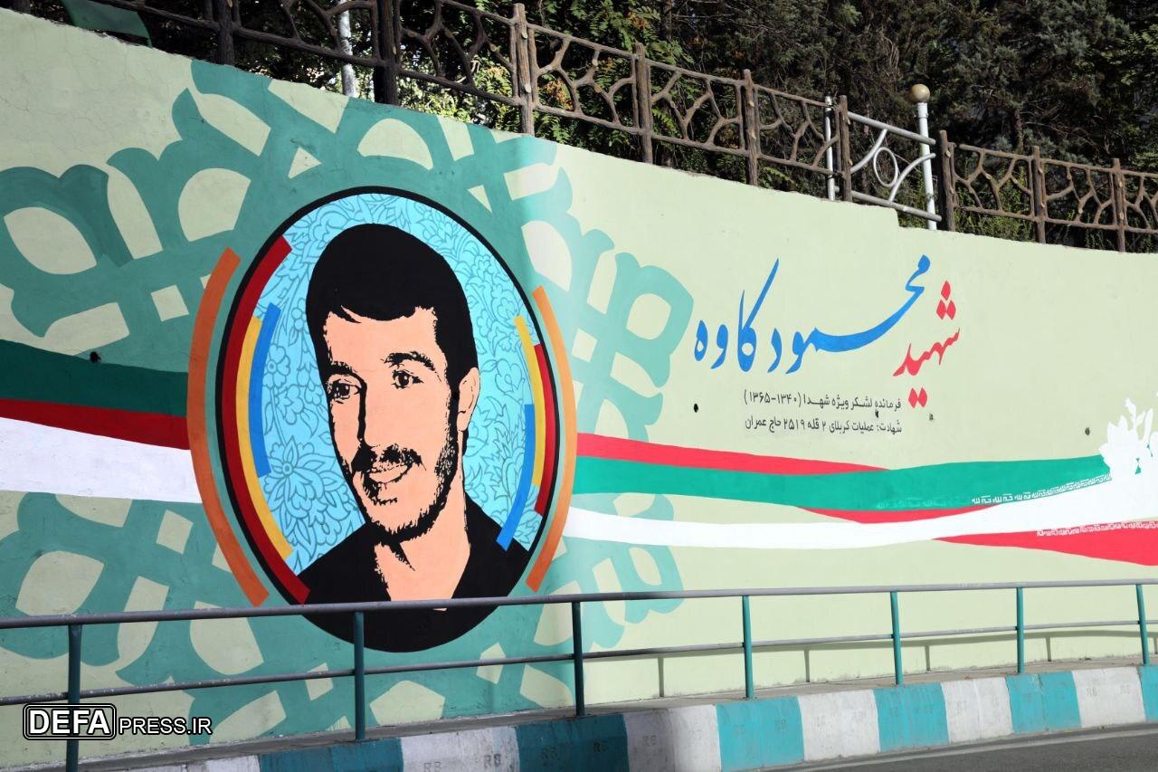 نقاشی دیواری شهید محمود کاوه در بلوار شهید کاوه رونمایی شد