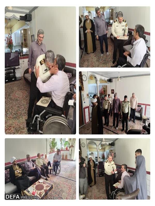 فرمانده انتظامی کرمان با جانباز سرافراز دفاع مقدس «اکبر علیزاده» دیدار کرد