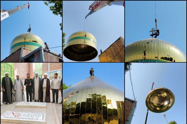 گنبد گلزار شهدای گمنام رودبار جنوب نصب شد