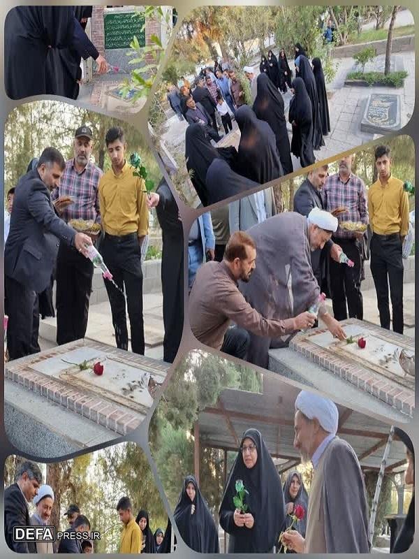 قبور مطهر شهدای ماهان به مناسبت سالروز شهادت غلامرضا یزدان‌شناس عطر افشانی شد