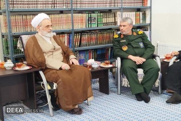 دیدار فرمانده سپاه الغدیر با آیت الله اعرافی نماینده خبرگان رهبری+ تصاویر